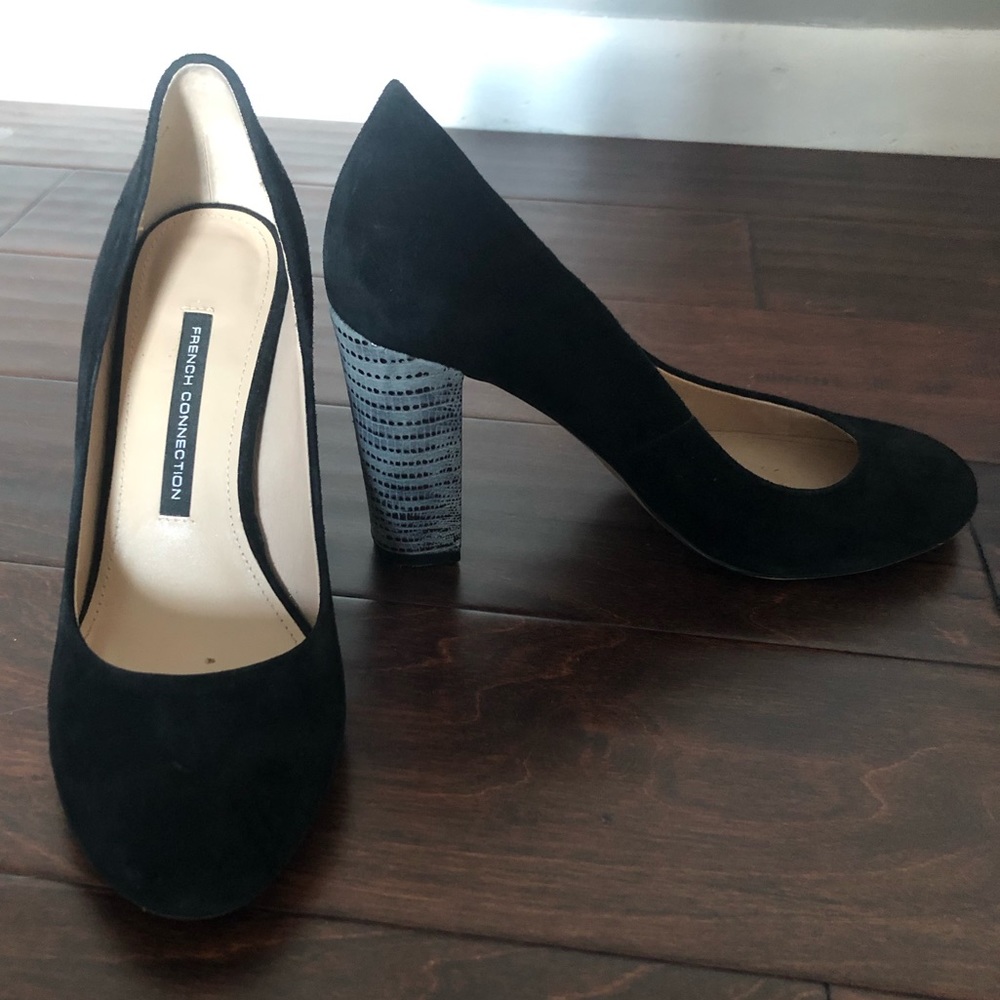 French Connection Black Suede Pumps